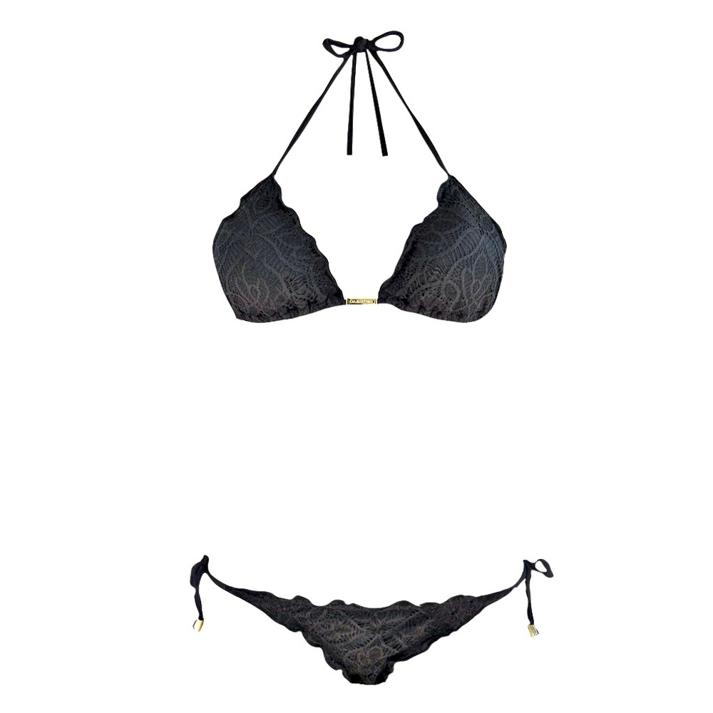 Cia Maritima Black Lace Triangle Bikini
